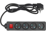 PRELUNGITOR CU ÎNTRERUPĂTOR, 4 PRIZE CU ÎMPĂMÂNTARE, 1.5M VOREL 72630