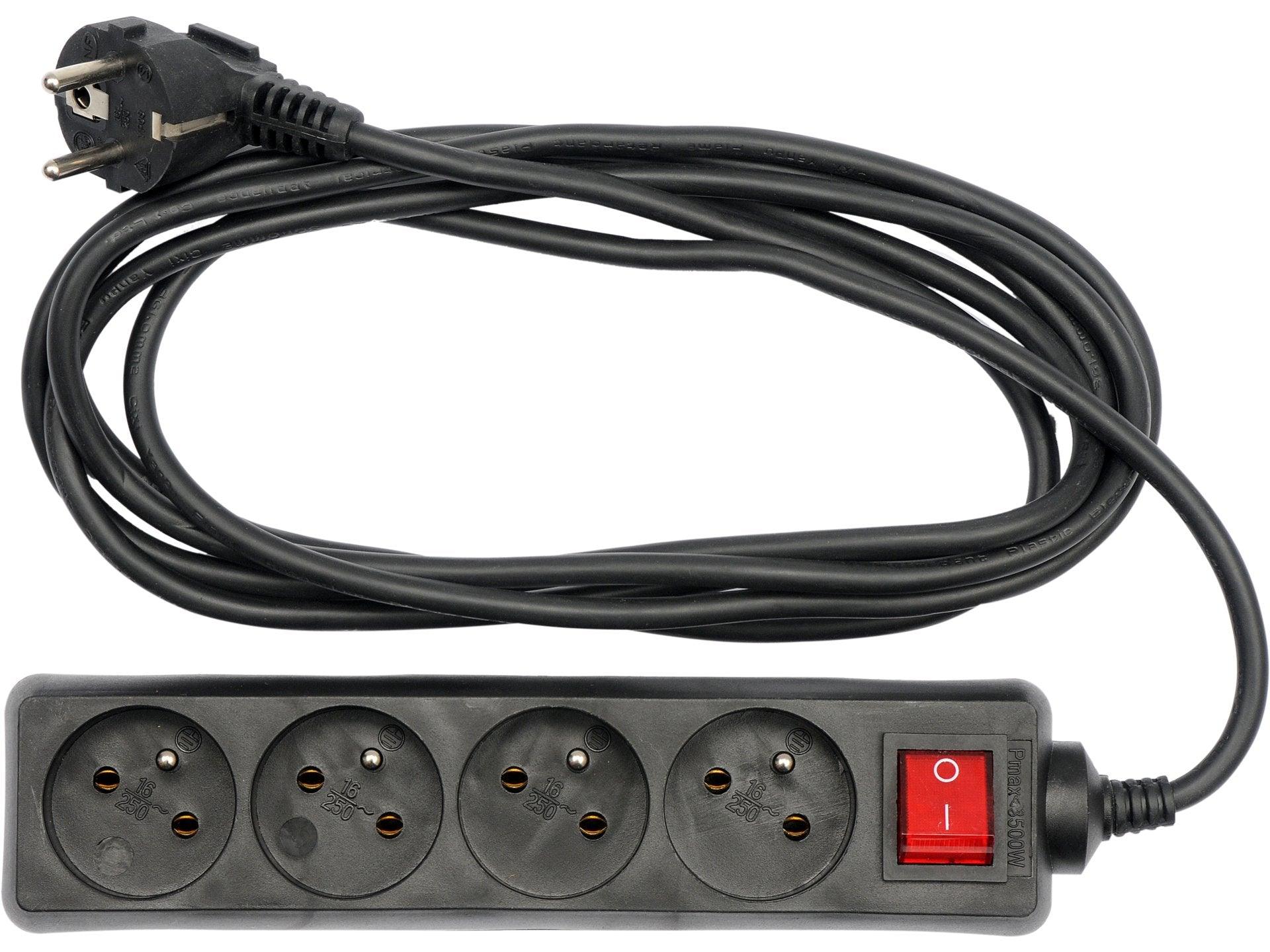 PRELUNGITOR CU ÎNTRERUPĂTOR, 4 PRIZE CU ÎMPĂMÂNTARE, 3M VOREL 72631