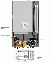 Centrala termica pe gaz conventionala Arca Pixel 25 F, 25 kW, kit