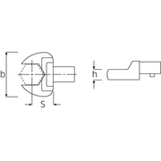 Cap deschis cheie dinamometrica, Stahlwille 731/10 7, prindere 9x12 mm, 7 mm