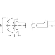 Cap deschis cheie dinamometrica, Stahlwille 731/10 14, prindere 9x12 mm, 14 mm