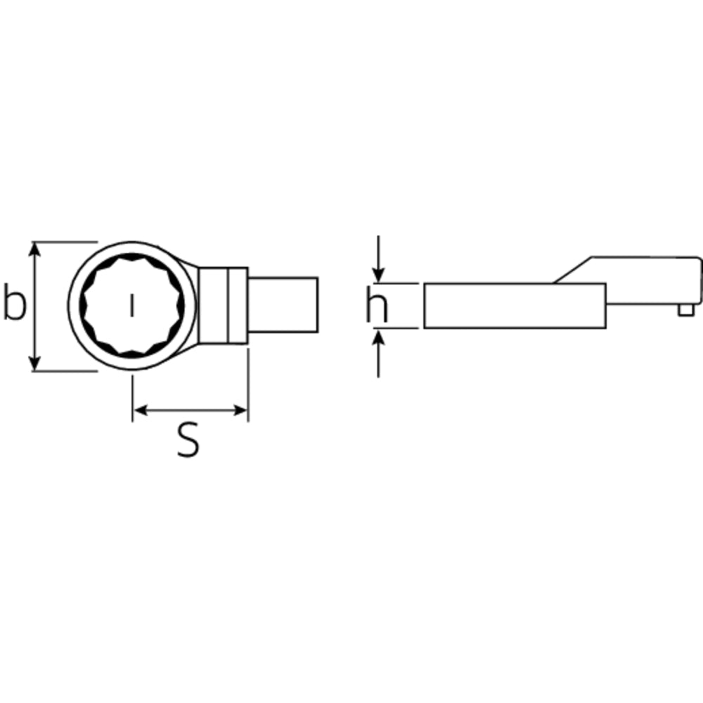 Cap inelar cheie dinamometrica, Stahlwille 732A/10 1/4, prindere 9x12 mm, deschiderea cheii 1/4"