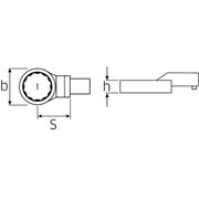 Cap inelar cheie dinamometrica, Stahlwille 732A/10 11/16, prindere 9x12 mm, deschiderea cheii 11/16