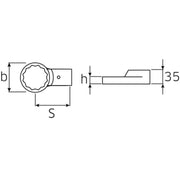 Cap inelar cheie dinamometrica, Stahlwille 732/80 30, prindere 24.5x28 mm, deschidere 30 mm