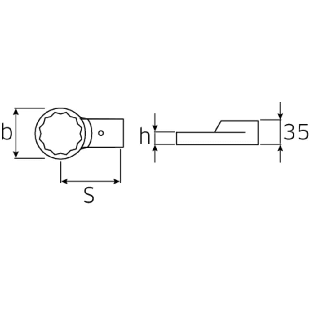 Cap inelar cheie dinamometrica, Stahlwille 732/80 24, prindere 24.5x28 mm, deschidere 24 mm