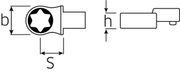 Cap torx cheie dinamometrica, Stahlwille 732TX/10 E 10, prindere 9x12 mm, E10