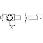 Cap torx cheie dinamometrica, Stahlwille 732TX/40 E 14, prindere 14x18 mm, E14
