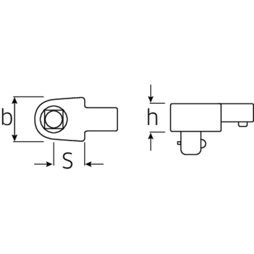 Cap fix patrat cheie dinamometrica, Stahlwille 734/4, max 40Nm, prindere 9x12 mm, patrat 1/4"