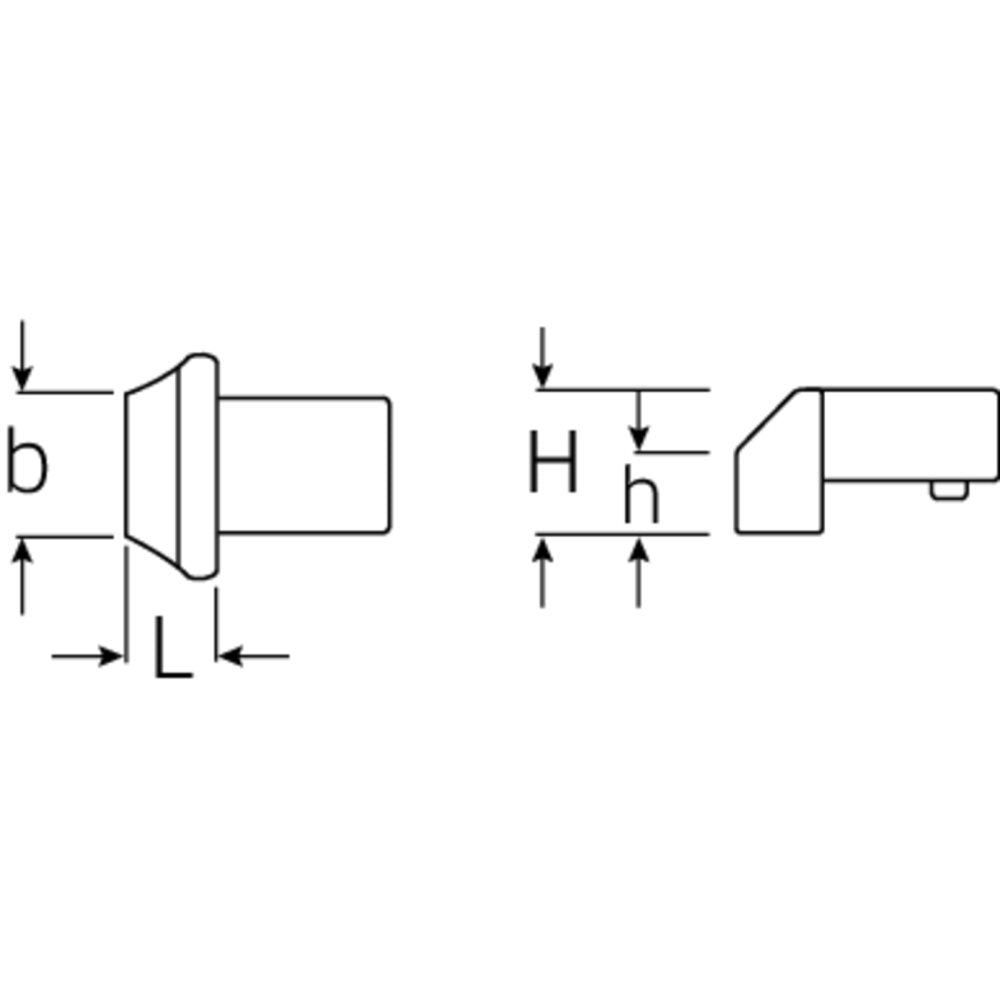 Adaptor capat cheie dinamometrica Stahlwille 737/40, prindere 14x18 mm, suprafata 11 x 25 mm
