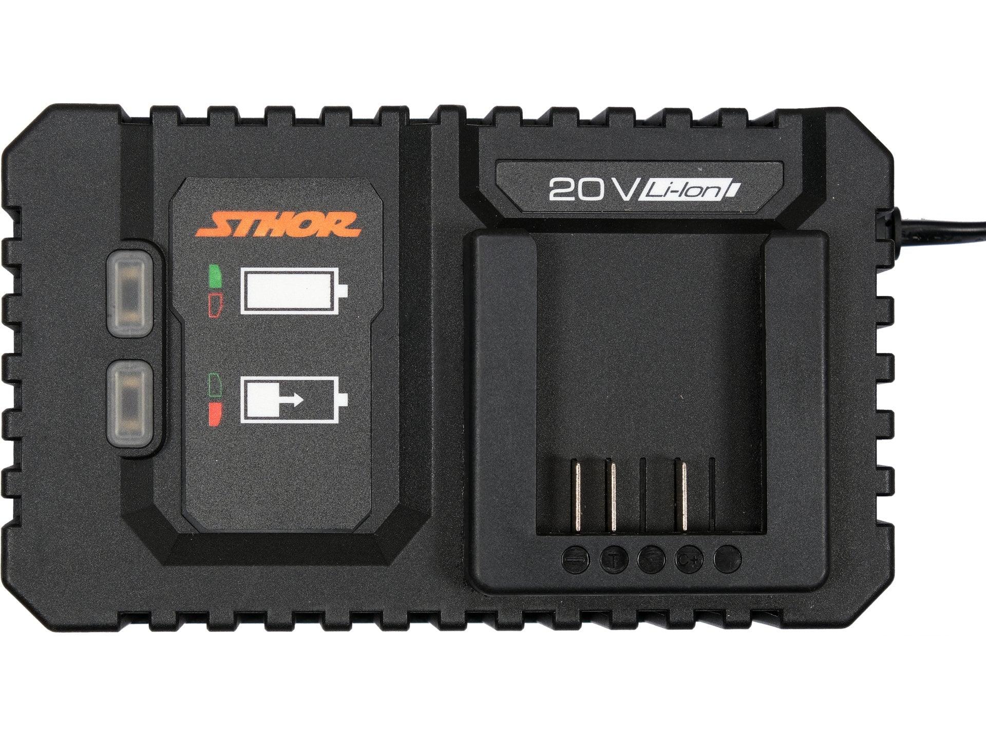 ÎNCĂRCĂTOR ACUMULATOR STHOR 20V, 4A (TIMP DE ÎNCĂRCARE 2AH=30MIN) STHOR 78261