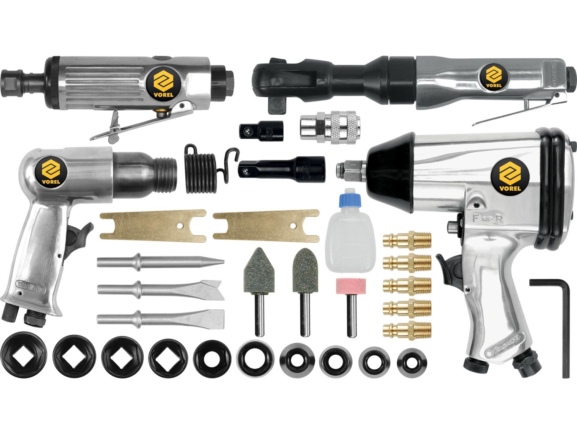 SET UNELTE PNEUMATICE + ACCESORII VOREL 81142