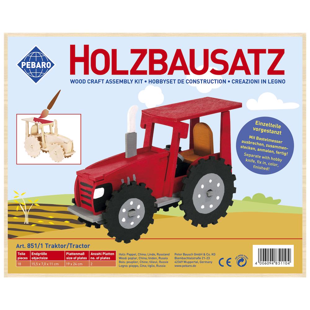 Cumpara acum Kit constructie din lemn, tractor, 26 piese, Pebaro 851/1 de la Mesterul Minune