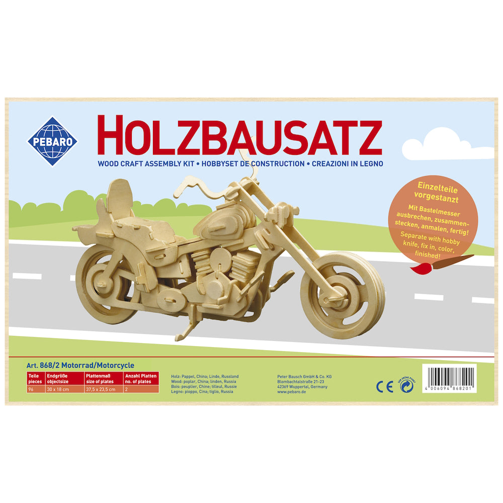 Cumpara acum Kit constructie din lemn, motocicleta, 96 piese, Pebaro 868/2 de la Mesterul Minune