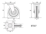 ROATĂ PIVOTANTĂ 200MM VOREL 87317