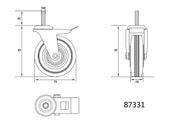 ROATA MOBILA PE FILET CU OPRITOR 75MM VOREL 87331