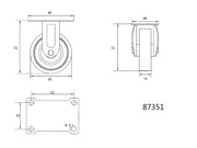 ROATĂ FIXĂ 50X16X72MM, 20KG VOREL 87351