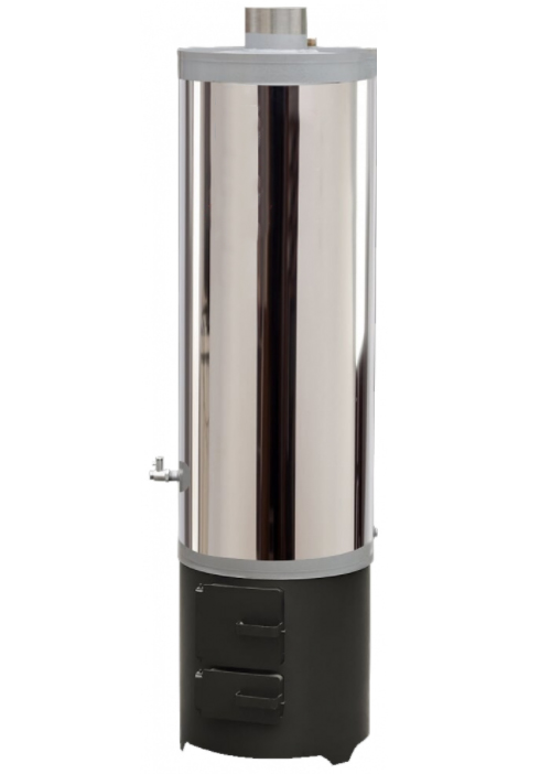 Boiler pe lemne FM Group din inox cu focar cu usi din tabla 120 litri