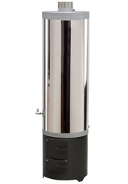 Boiler pe lemne FM Group din inox cu focar cu usi din tabla 120 litri