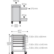 Carucior pentru atelier Stahlwille, cu 6 sertare, doar caruciorul