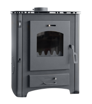 Termosemineu pe lemne, brichete si carbune Fornello B Max ER, Black,