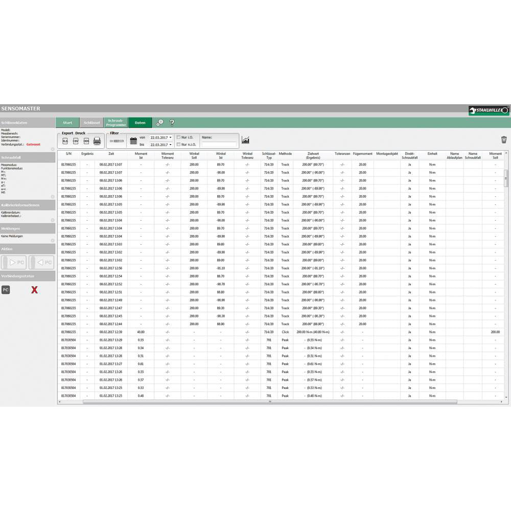 Stahlwille software sensomaster 7759-5 cu USB si cablu