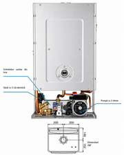 Centrala termica pe gaz conventionala Arca Pixel 29 F, 29 kW, kit