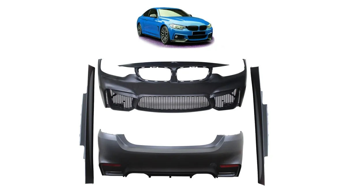 Bodykit exterior BMW Seria 4 F32 F33, pachet tuning sport complet pentru bara fata, bara spate si pr - AM-BDKBM0166