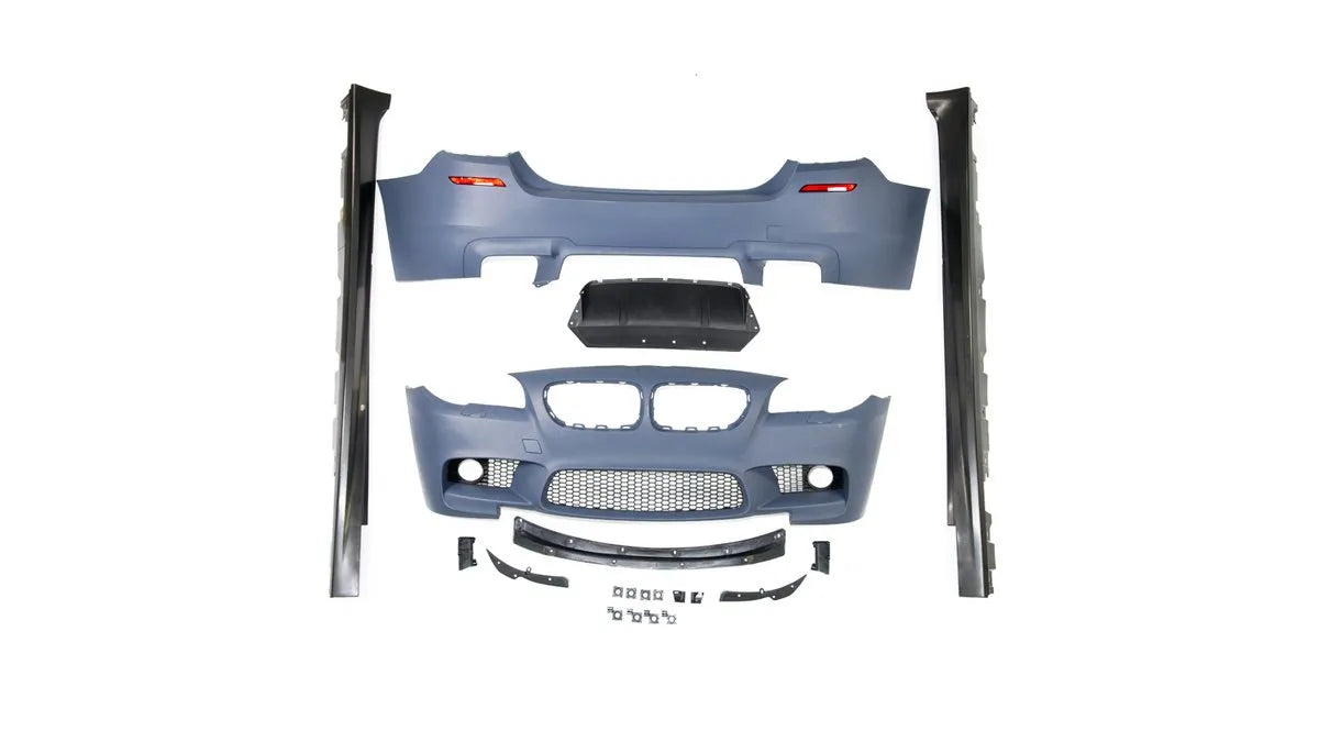 Bodykit exterior BMW Seria 5 F10, pachet tuning sport complet pentru bara fata, bara spate si pragur - AM-BDKBM0201