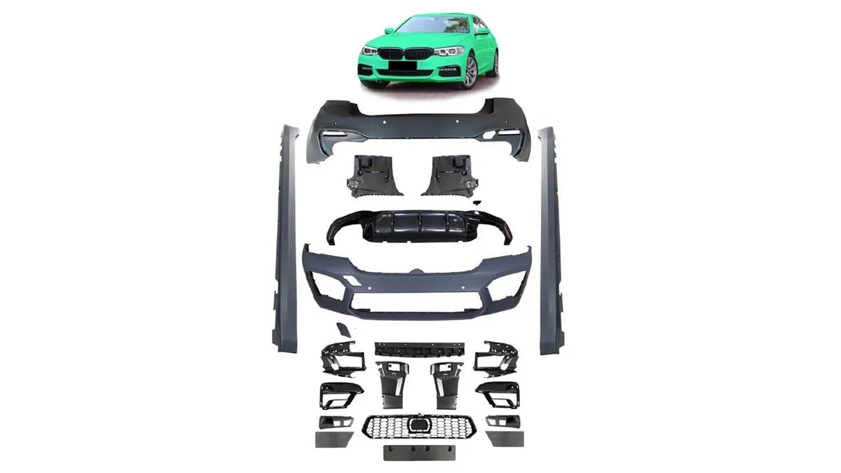 Bodykit exterior BMW Seria 5 G30 Facelift, pachet tuning sport complet pentru bara fata, bara spate, - AM-BDKBM0025