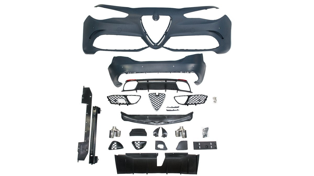 Bodykit tuning exterior Alfa Romeo Giulia, kit caroserie sport complet pentru sedan - AM-BDKAR0001