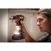 SKIL 3075 JA masina de gaurit cu percutie cu acumulator, cuplu maxim 60 nm, 0-500/0-1800/min, compact Brushless, geanta de transport+set de 6 biti, doar corpul