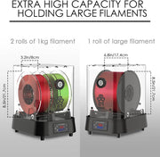 Uscator de filamente pentru imprimanta 3D, Eibos Cyclopes, 100 W, max 70℃, max 2 role 1kg