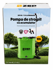 Pompa de Stropit cu Acumulator, 10L, 8Ah, 5.5 Bar, Lance Inox Telescopica, regulator presiune