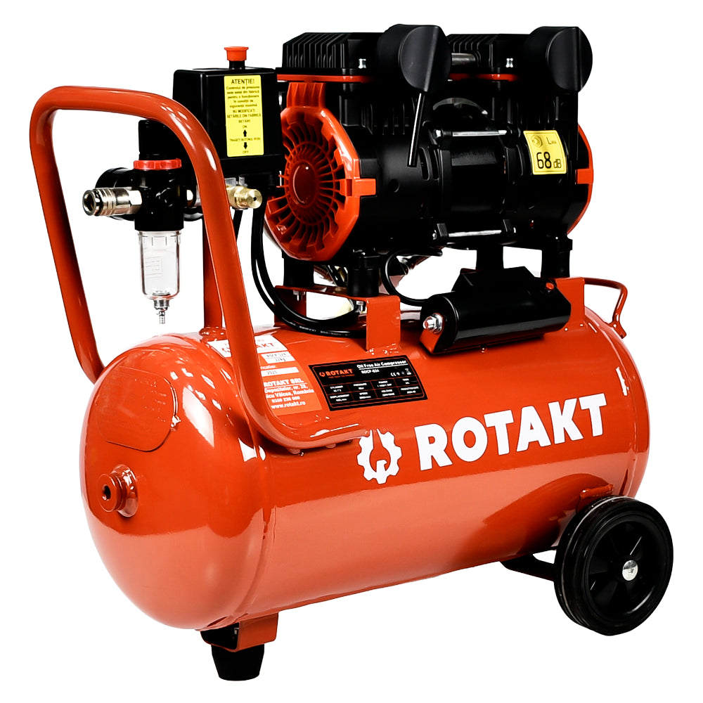 Cumpara Compresor Aer Cu 2 Cilindrii Fara ulei Rotakt ROCP-S24 Putere 1.5CP/1.1kW, Presiune 8 bar, Debit 160l/min, Capacitate 24l de la Mesterul Minune