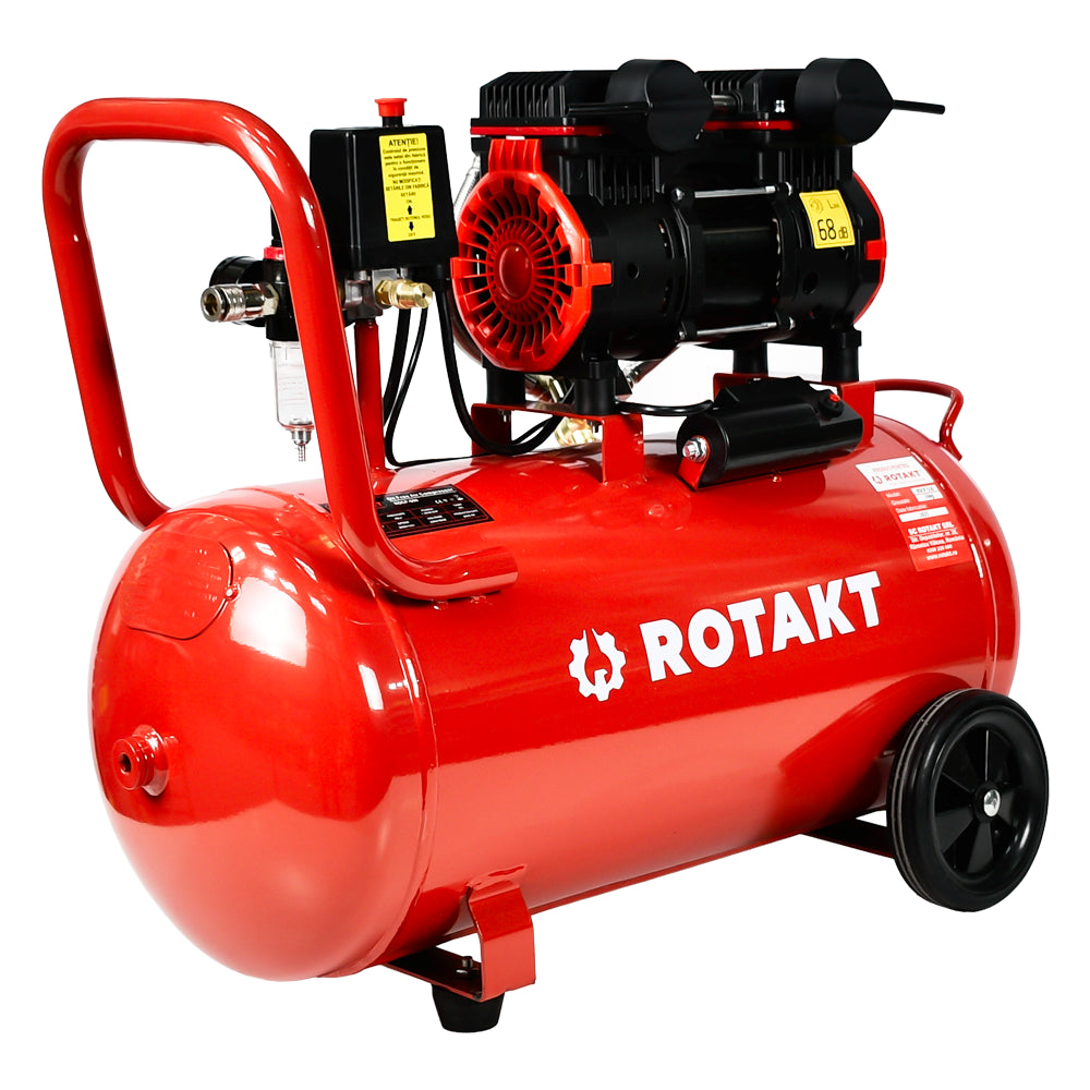 Cumpara Compresor Aer Cu 2 Cilindrii Fara ulei Rotakt ROCP-S50 Putere 2.0CP/1.5kW, Presiune 8 bar, Debit 220l/min, Capacitate 50l de la Mesterul Minune