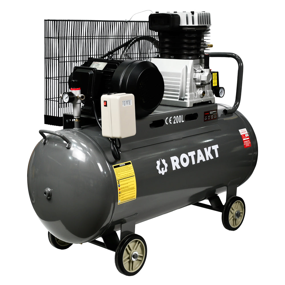 Cumpara Compresor Cu 2 Pistoane Rotakt ROCP‑S200, Putere 4 kW, 400V, Presiune 10 bar, Debit 460 lmin, Capacitate 200l de la Mesterul Minune
