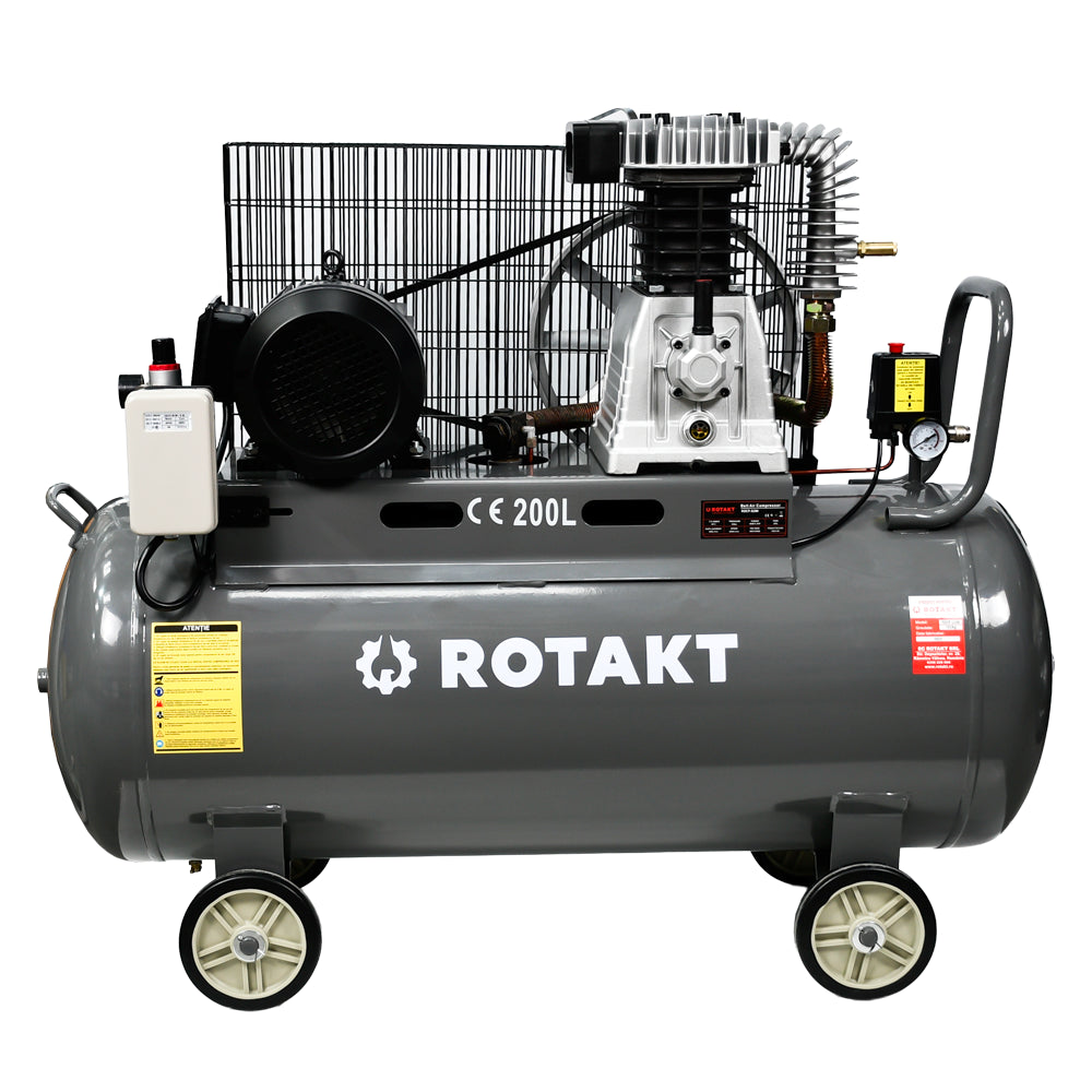 Cumpara Compresor Cu 2 Pistoane Rotakt ROCP‑S200, Putere 4 kW, 400V, Presiune 10 bar, Debit 460 lmin, Capacitate 200l de la Mesterul Minune