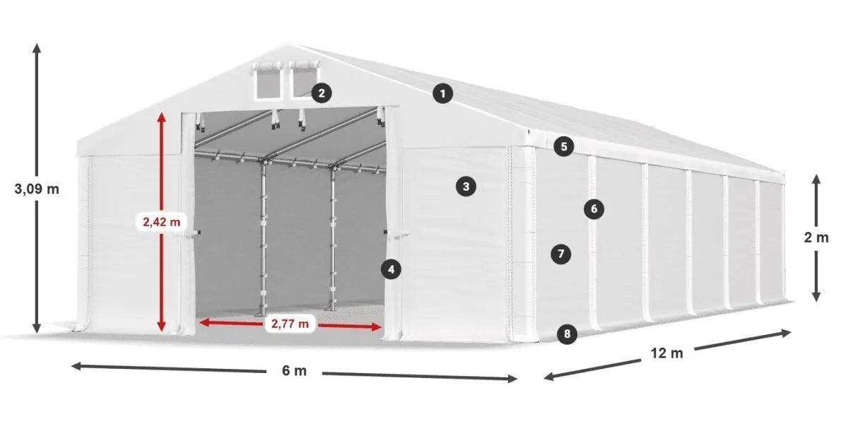 Cort industrial de depozitare sau atelier 6 x 12M - TENT02