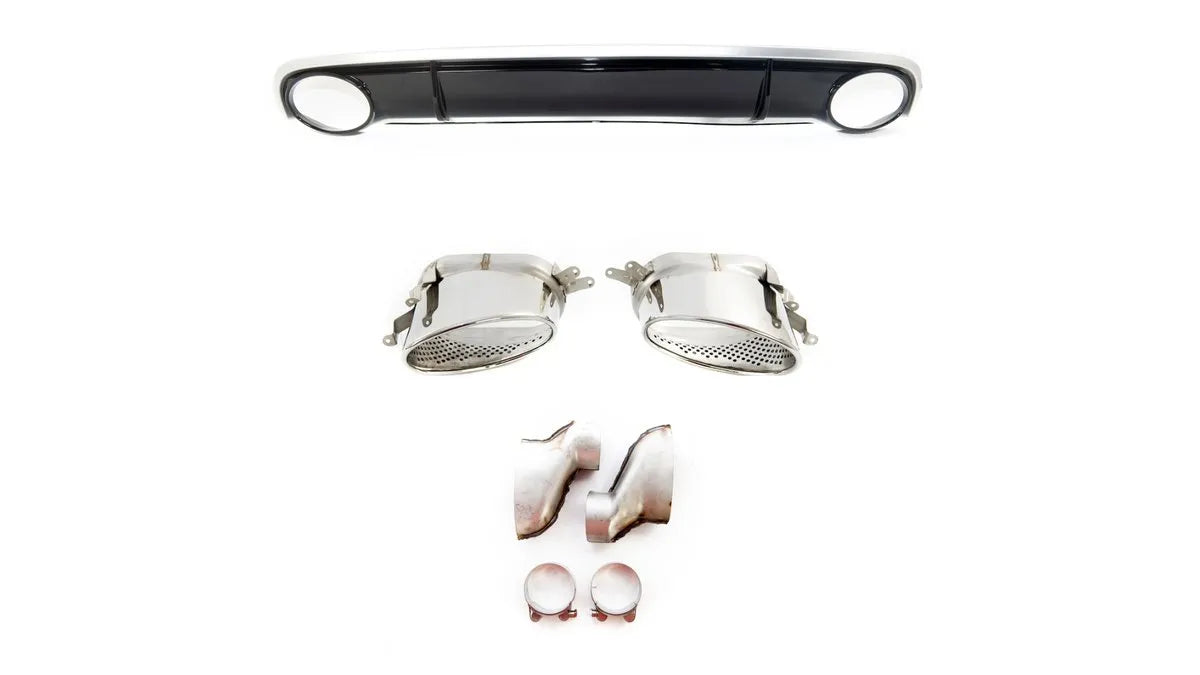 Diffuzor spate Audi A7 C7 cu tevi evacuare, compatibil bara spate sport - AM-DIFAU0092