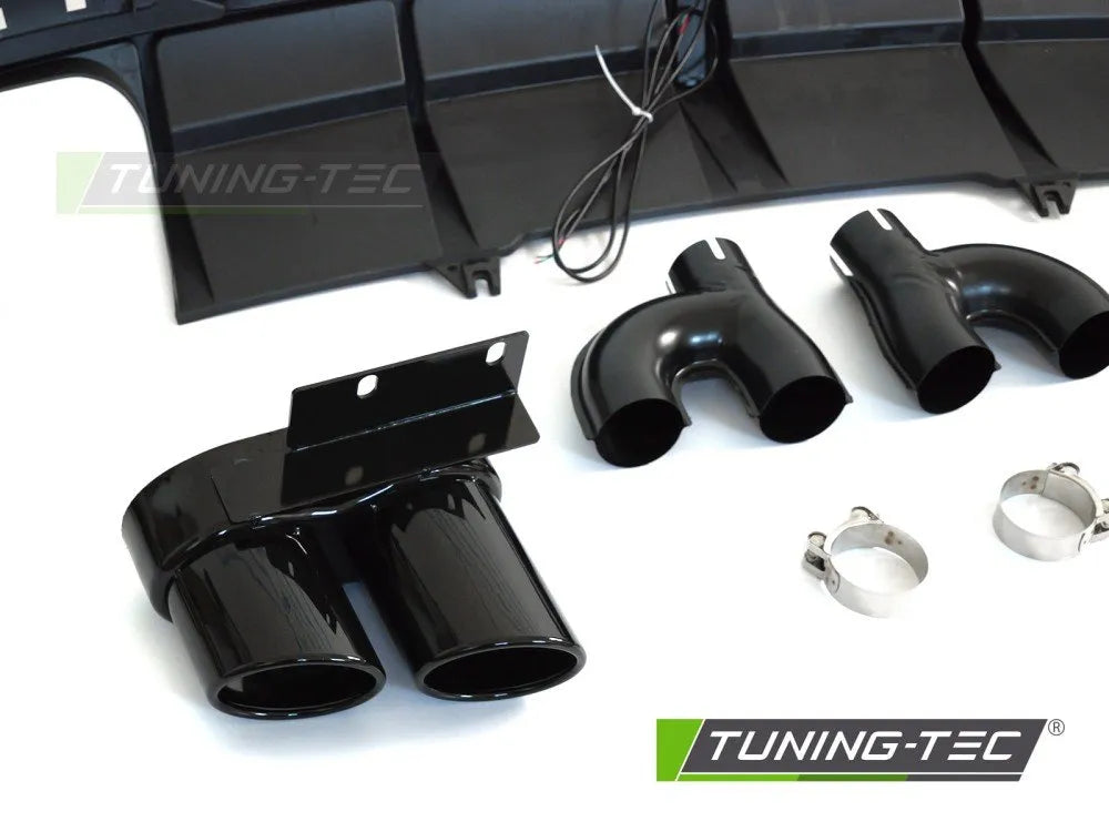 Difuzor bara spate TWIN GLOSSY BLACK cu Frana LED pentru AUDI A5 19-23 - ZTAU11