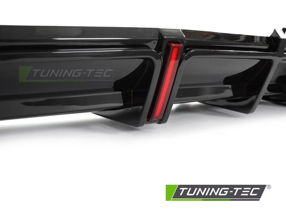 Difuzor bara spate TWIN GLOSSY BLACK cu Frana LED pentru AUDI A5 19-23 - ZTAU11