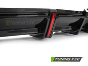 Difuzor bara spate TWIN GLOSSY BLACK cu Frana LED pentru AUDI A5 19-23 - ZTAU11