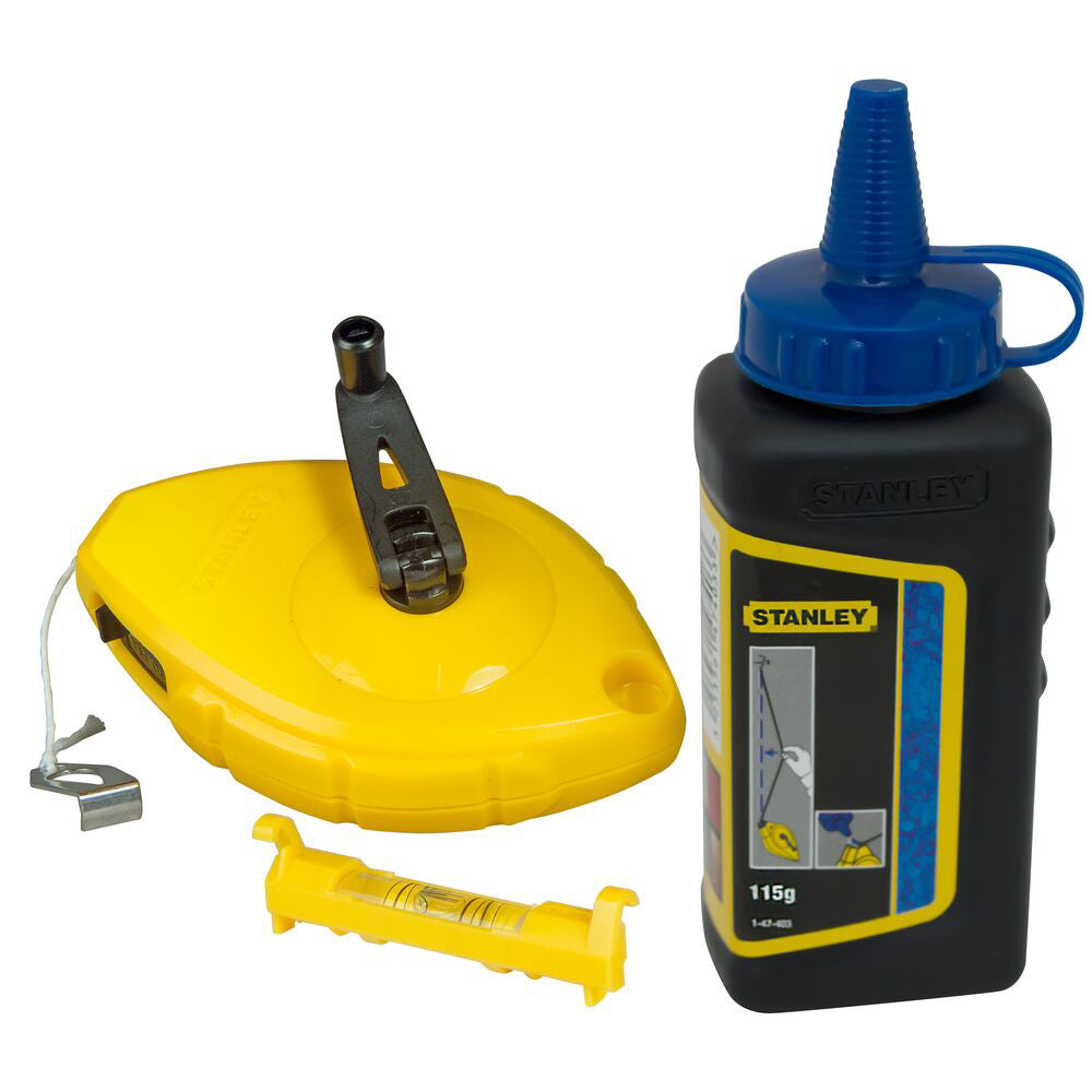 Cumpara acum set sfoara de trasare + creta albastra + nivela fir, blister, Stanley de la Mesterul Minune