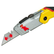 Stanley 0-10-825, Cutter FatMax pliabil cu lama retractabila, 160mm + 3 lame trapezoidale 62mm