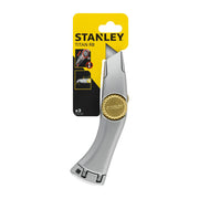 Stanley 2-10-122, Cutter compact metalic cu lama retractabila, 185mm + 3 lame trapezoidale 62mm