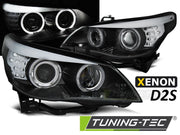 FARURI XENON D2S ANGEL EYES BLACK SEMNAL LED pentru BMW E60/E61 03-04 - LPBMO8