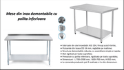 Masă din INOX 1000*600*850 AISI 304, demontabila, cu poliță inferioara