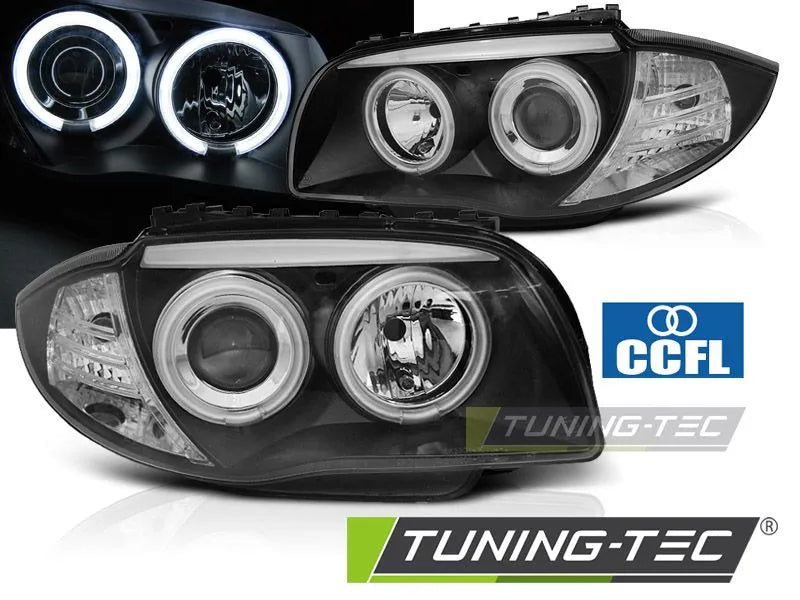 Faruri ANGEL EYES CCFL BLACK Tuning-Tec pentru BMW 1 E87/E81/82/88 - LPBMM6
