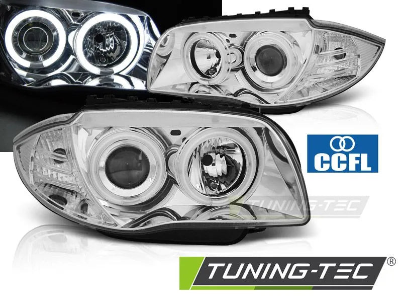 Faruri ANGEL EYES CCFL CHROME Tuning-Tec pentru BMW 1 E87/E81/82/88 - LPBMM5