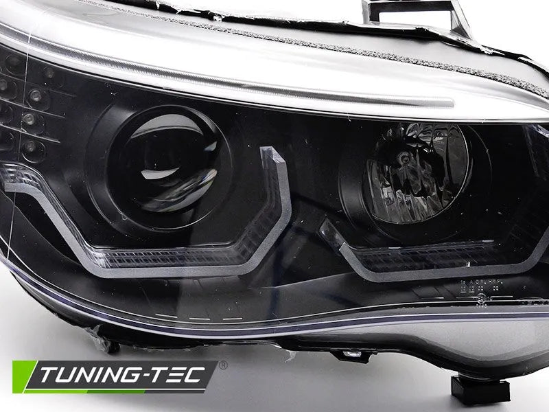 Faruri ANGEL EYES LED 3D BLACK pentru BMW E60 E61 03-07 - LPBMK4